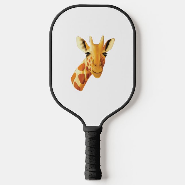 Cute giraffe face beautiful safari  pickleball paddle (Front)