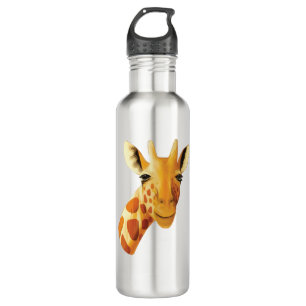 Cute giraffe face beautiful safari  stainless steel water bottle