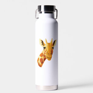 Cute giraffe face beautiful safari water bottle