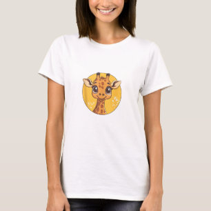 Cute Giraffe Face Big Eyes Animal Lover T-Shirt