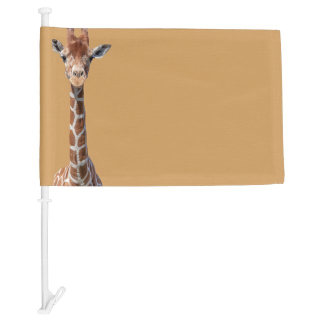 Cute giraffe face car flag (Front)
