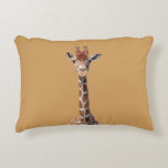 Cute giraffe face decorative pillow