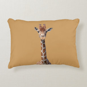 Cute giraffe face decorative pillow
