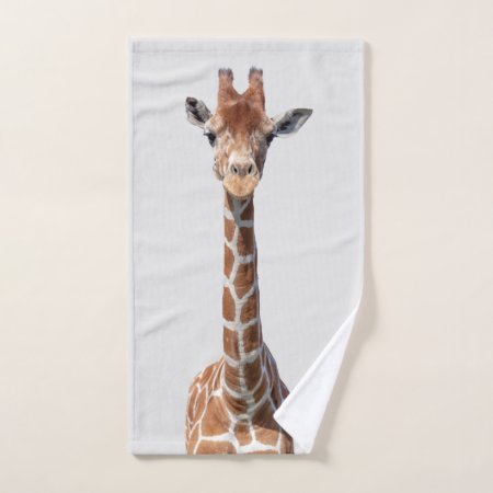 Cute Giraffe Face Hand Towel