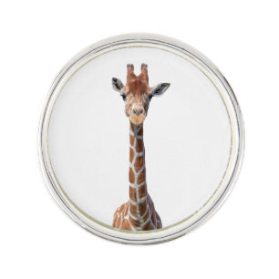 Cute giraffe face lapel pin