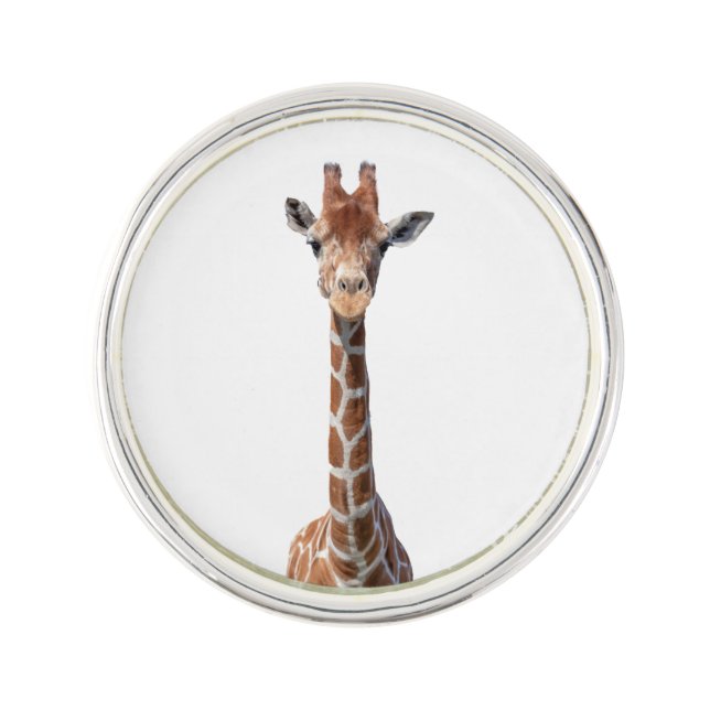 Cute giraffe face lapel pin (Front)