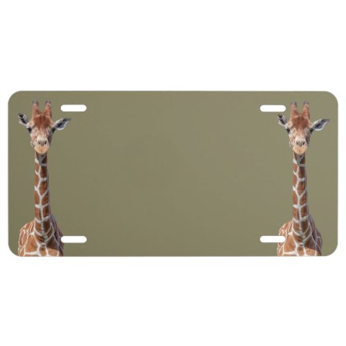 Cute giraffe face license plate
