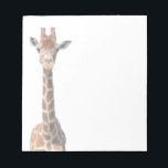 Cute giraffe face notepad<br><div class="desc">Cute giraffe face isolated photography. Change the background color to your favorite.</div>