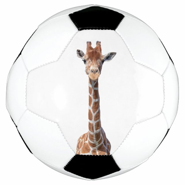 Cute giraffe face soccer ball (Front)