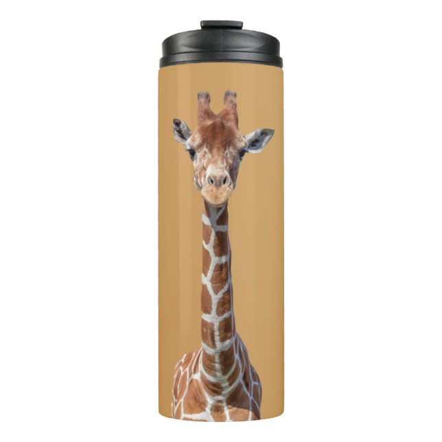 Cute giraffe face thermal tumbler (Front)