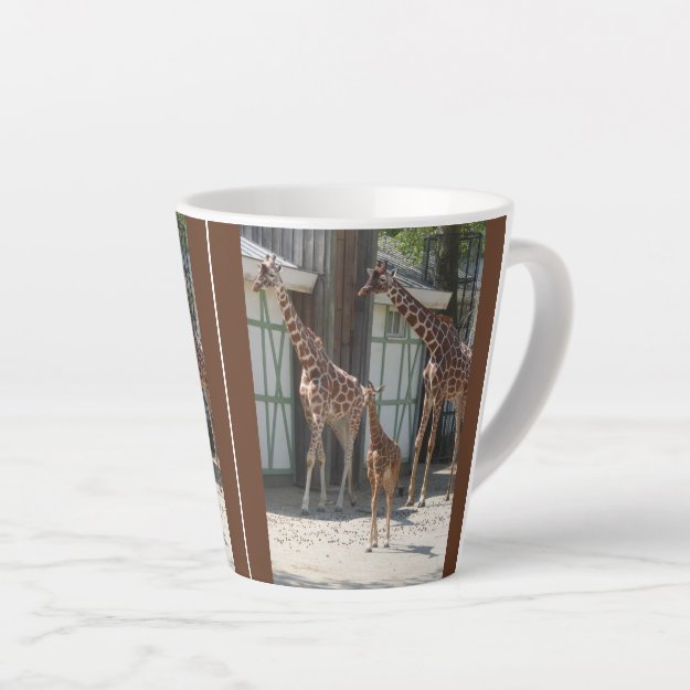 Cute Giraffe Family Design Latte Mug