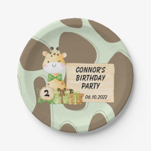Cute Giraffe For Toddlers Paper Plates
