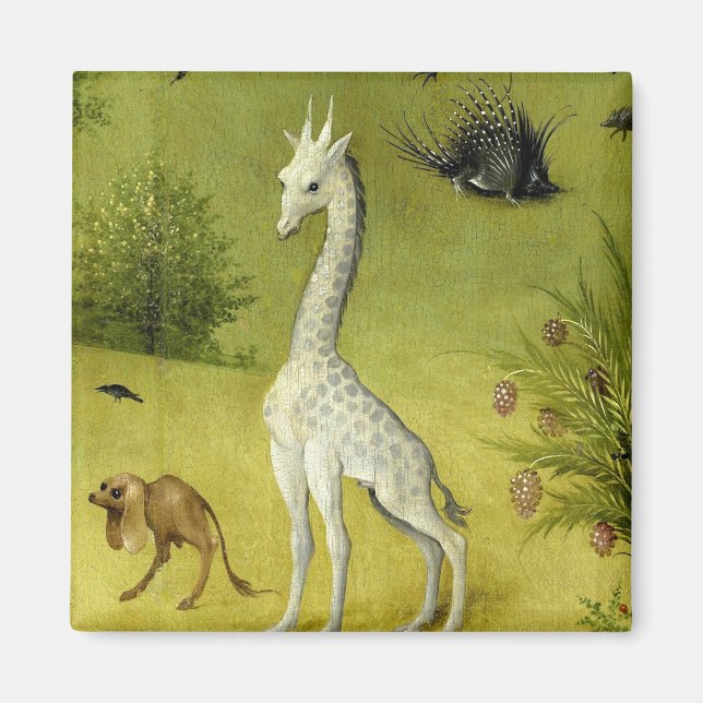 Cute Giraffe Garden Earthly Delights By Bosch Magnet (Front)