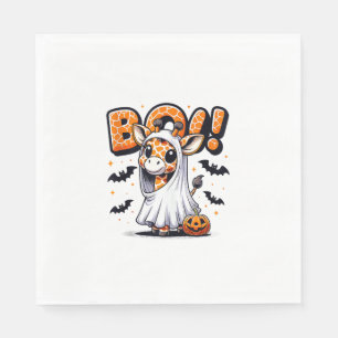 Cute Giraffe Ghost Boo Halloween Costume Zoo Lover Napkins