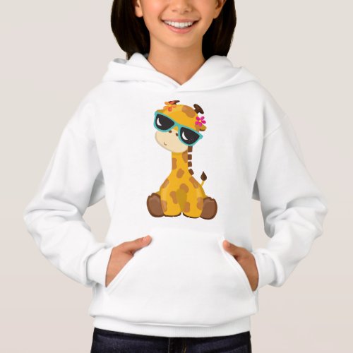 Cute Giraffe Giraffe With Sunglasses Cute Animal Hoodie