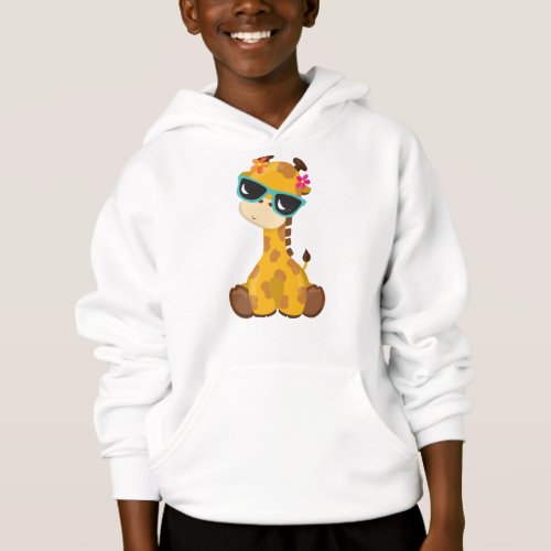 Cute Giraffe Giraffe With Sunglasses Cute Animal Hoodie