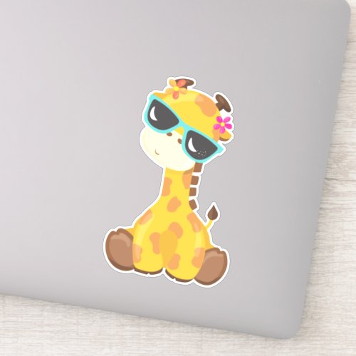 Cute Giraffe Giraffe With Sunglasses Cute Animal Sticker