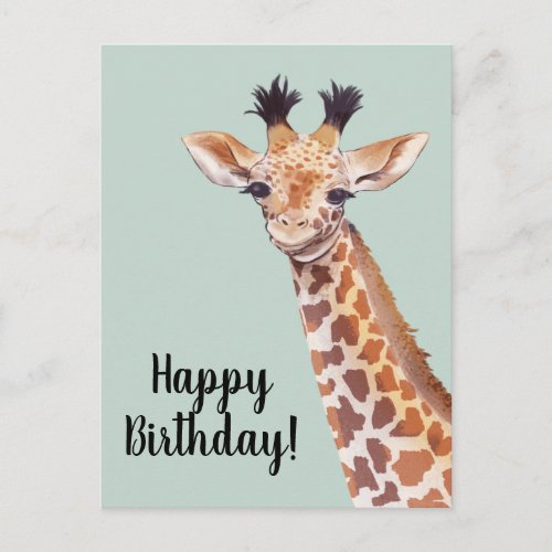 Cute Giraffe Happy Birthday Postcard