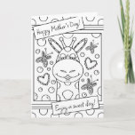 Cute Giraffe Happy Mothers Day Coloring Holiday Card