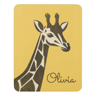 Cute giraffe head decoration door sign