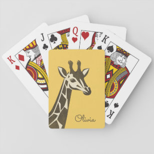 Cute giraffe head decoration playing cards