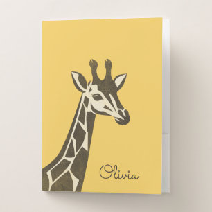 Cute giraffe head decoration pocket folder