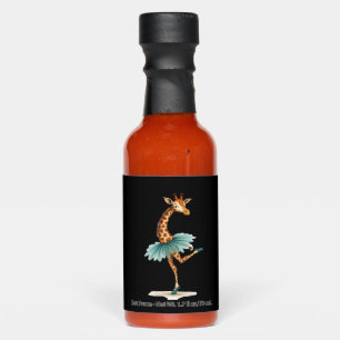 Cute giraffe in a tutu dancing as a ballerina, gif hot sauces