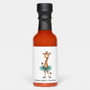 Cute giraffe in a tutu dancing as a ballerina, gif hot sauces