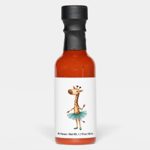 Cute giraffe in a tutu dancing as a ballerina, gif hot sauces