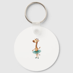 Cute giraffe in a tutu dancing as a ballerina, gif keychain