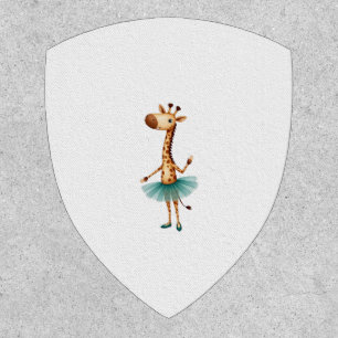 Cute giraffe in a tutu dancing as a ballerina, gif patch