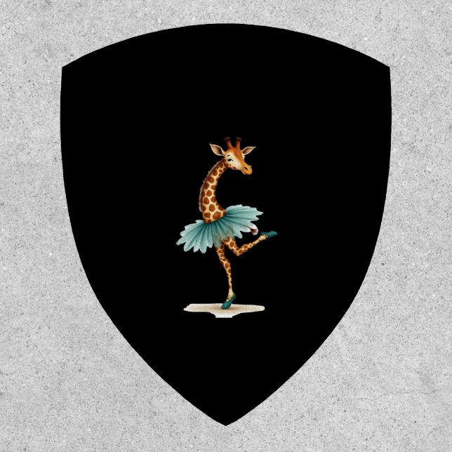 Cute giraffe in a tutu dancing as a ballerina, gif patch (Front)