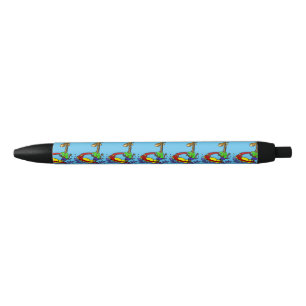 Cute Giraffe Jet Skiing Cartoon Pen