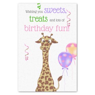 Cute Giraffe Jungle Animal Birthday Party Tissue Paper