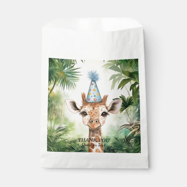 Cute Giraffe Jungle Baby Shower Party Beautiful Favor Bag (Front)