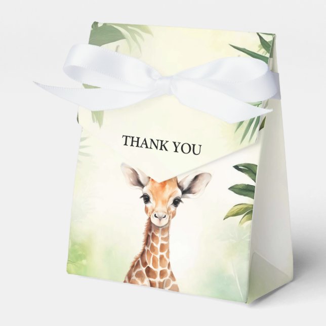 Cute Giraffe Jungle Baby Shower Party Beautiful Favor Boxes (Front Side)