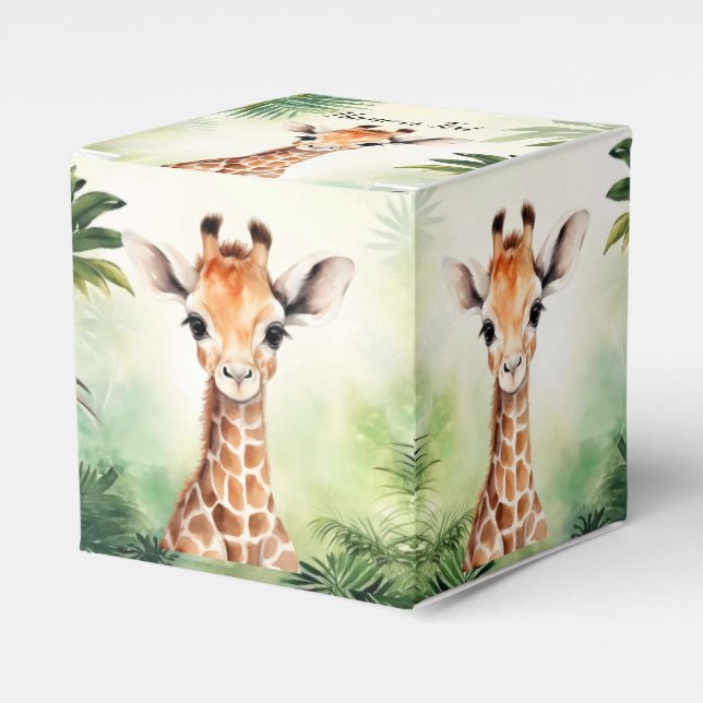 Cute Giraffe Jungle Baby Shower Party Beautiful Favor Boxes (Front Side)