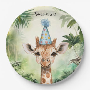 Cute Giraffe Jungle Baby Shower Party Beautiful Paper Plates
