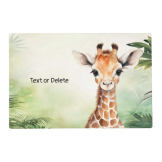 Cute Giraffe Jungle Baby Shower Party Beautiful Placemat