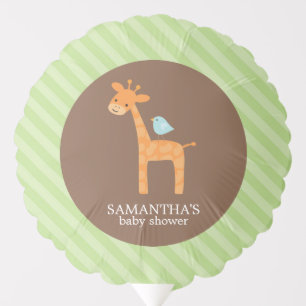 Cute Giraffe Jungle Themed Custom Baby Shower Balloon