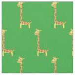 Cute Giraffe Kids Baby Nursery Green Fabric