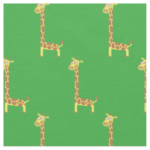 Cute Giraffe Kids Baby Nursery Green Fabric