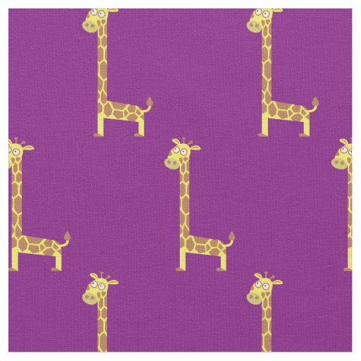 Cute Giraffe Kids Baby Nursery Purple Fabric