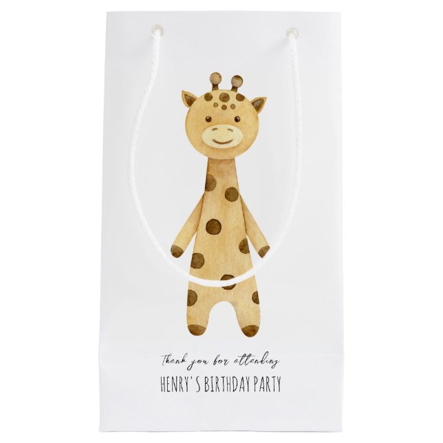 Cute giraffe kids birthday favor  small gift bag (Front)
