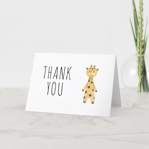 Cute giraffe kids  thank you card