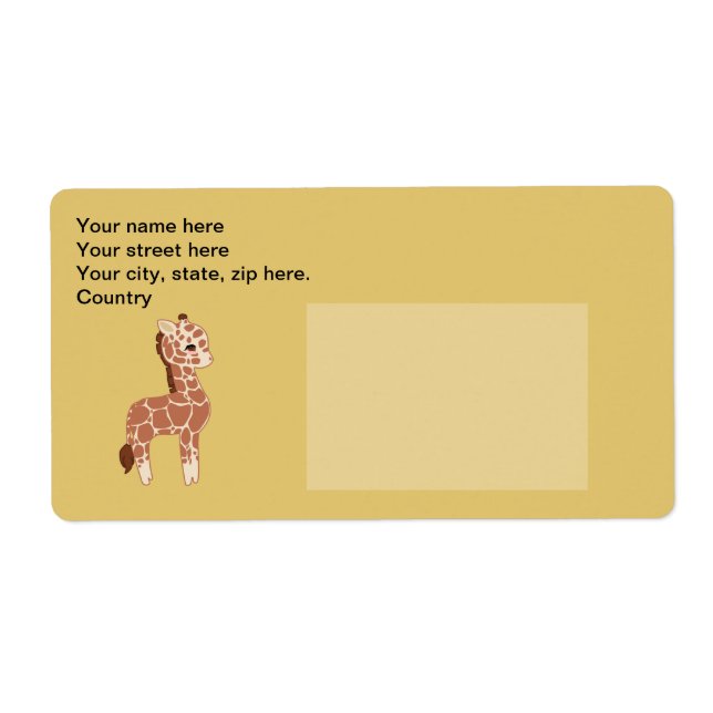 Cute Giraffe Label (Front)
