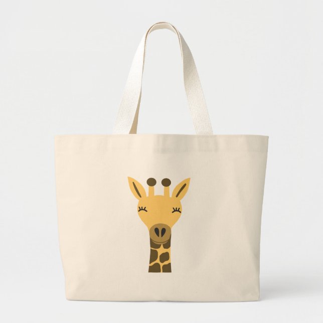Cute Giraffe Large Tote Bag (Front)