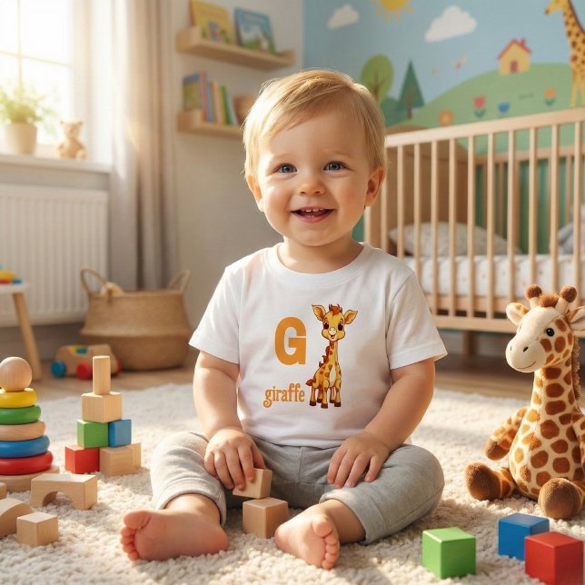 Cute Giraffe Letter G Toddler T-shirt (Creator Uploaded)