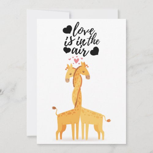 Cute giraffe love card for Valentines Day