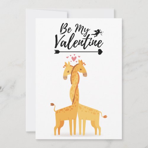 Cute giraffe love card for Valentines Day